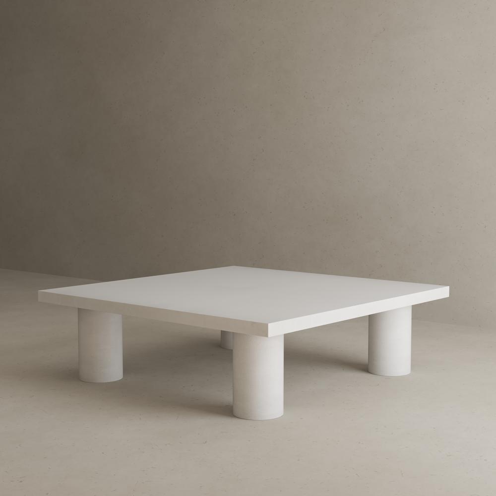 Nat Square Coffee Table Small In Light Gray Concrete. Picture 6