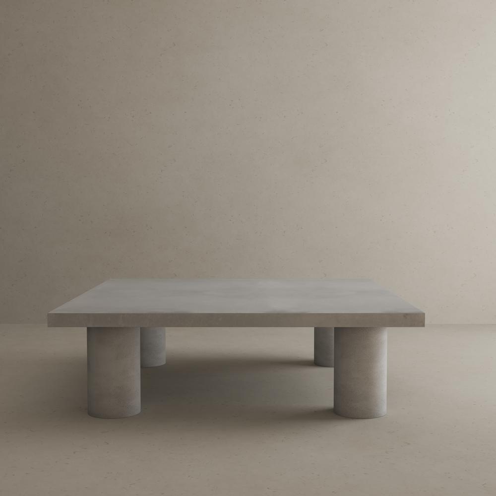 Nat Square Coffee Table Large In Ivory Concrete. Picture 5