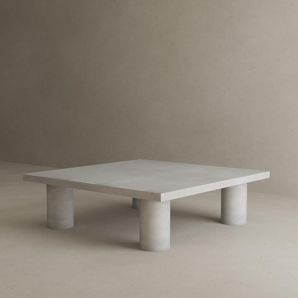 Nat Square Coffee Table Large In Ivory Concrete. Picture 6