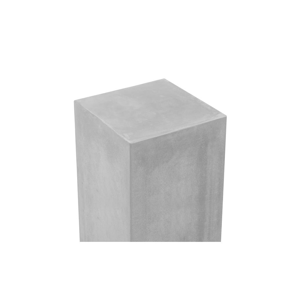 Sonny Square Pedestal Tall in Light Gray Concrete. Picture 4