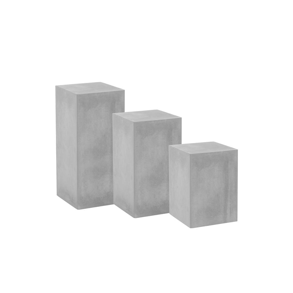 Sonny Square Pedestal Tall in Light Gray Concrete. Picture 5