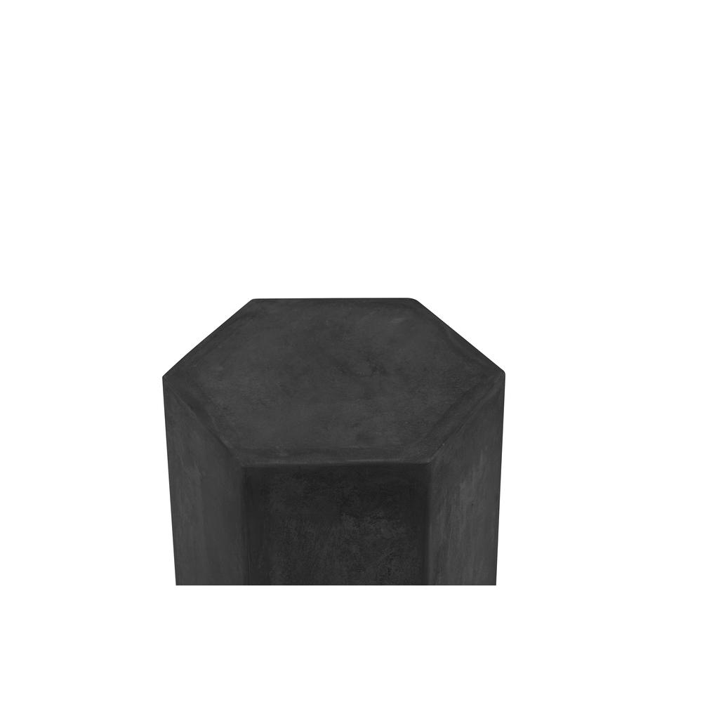 Tubbs Hexagon Pedestal Low in Black Concrete. Picture 4
