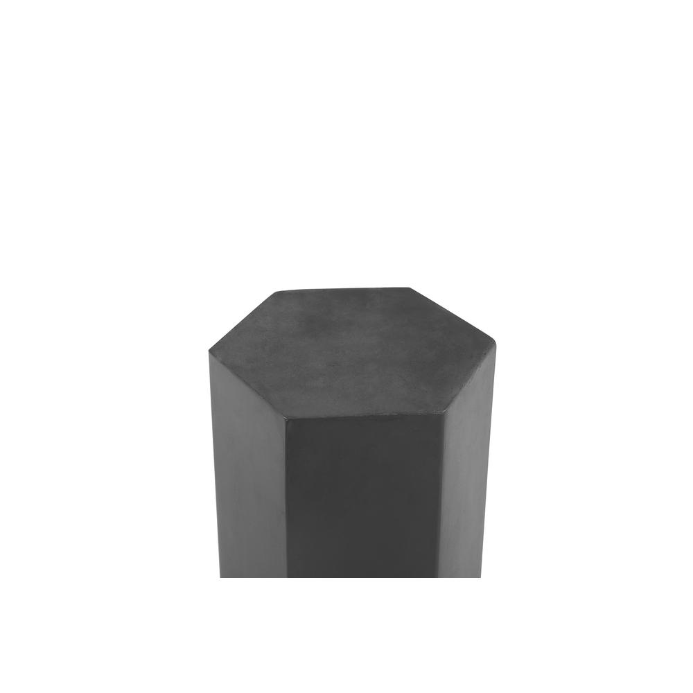 Tubbs Hexagon Pedestal Medium in Black Concrete. Picture 2