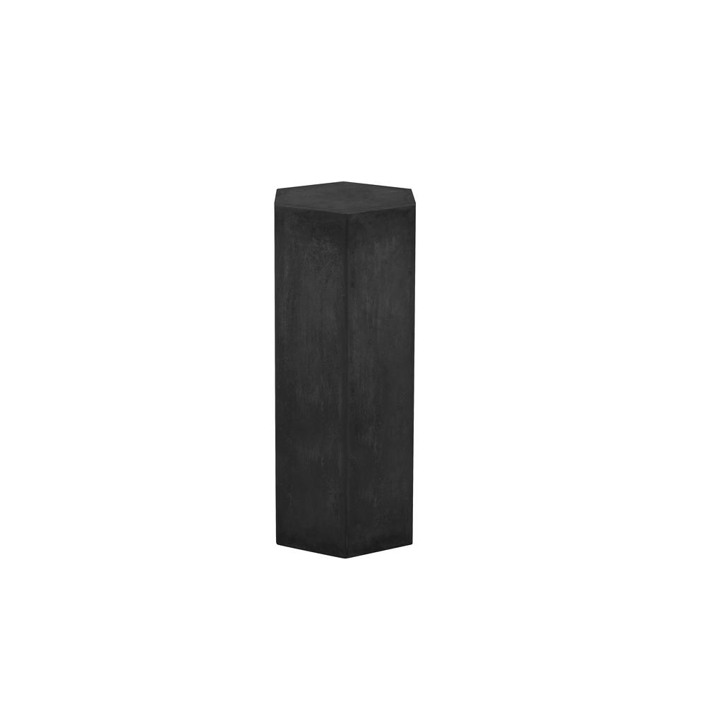 Tubbs Hexagon Pedestal Tall in Black Concrete. Picture 2