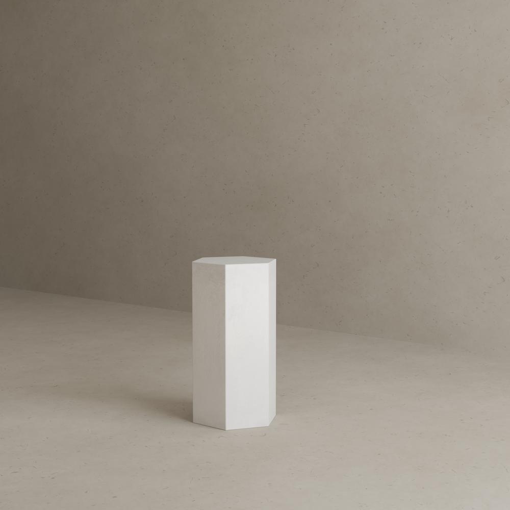 Tubbs Hexagon Pedestal Low in Ivory Concrete. Picture 6
