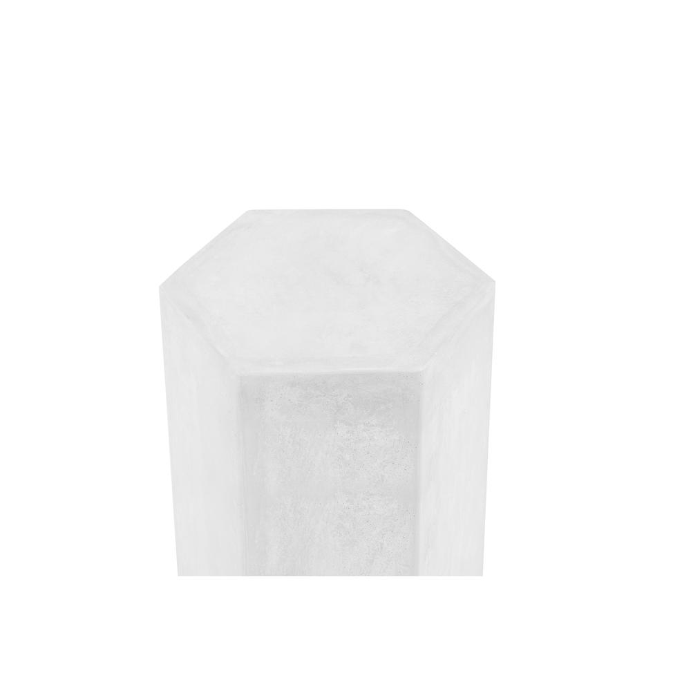 Tubbs Hexagon Pedestal Tall in Ivory Concrete. Picture 4