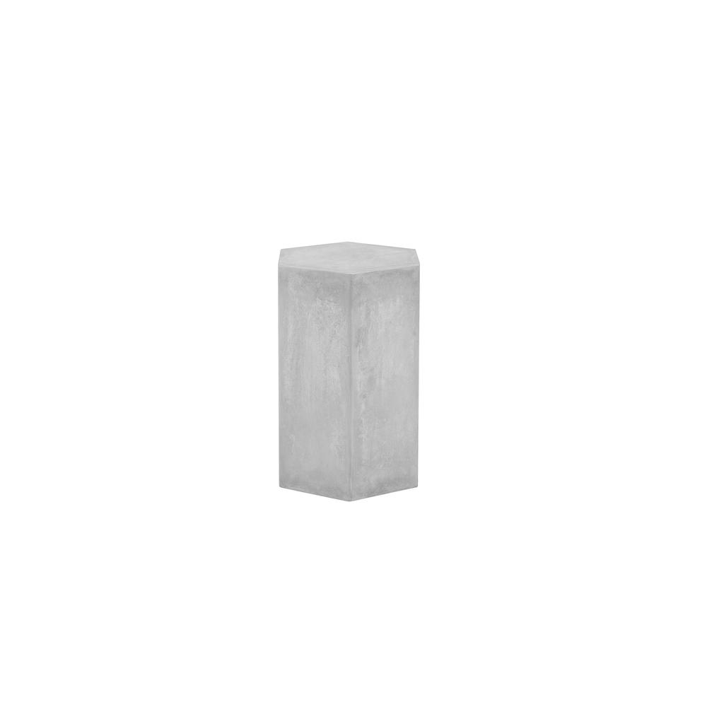 Tubbs Hexagon Pedestal Low in Light Gray Concrete. Picture 2