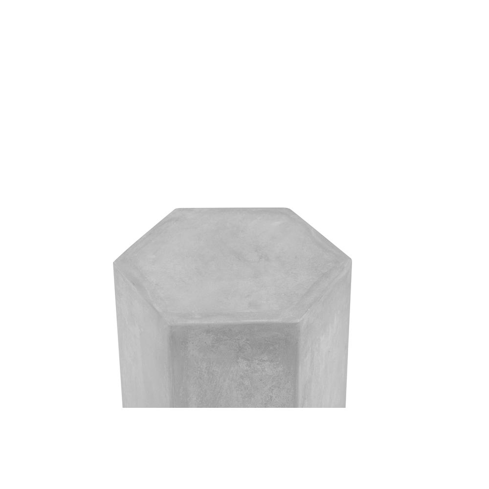 Tubbs Hexagon Pedestal Low in Light Gray Concrete. Picture 3