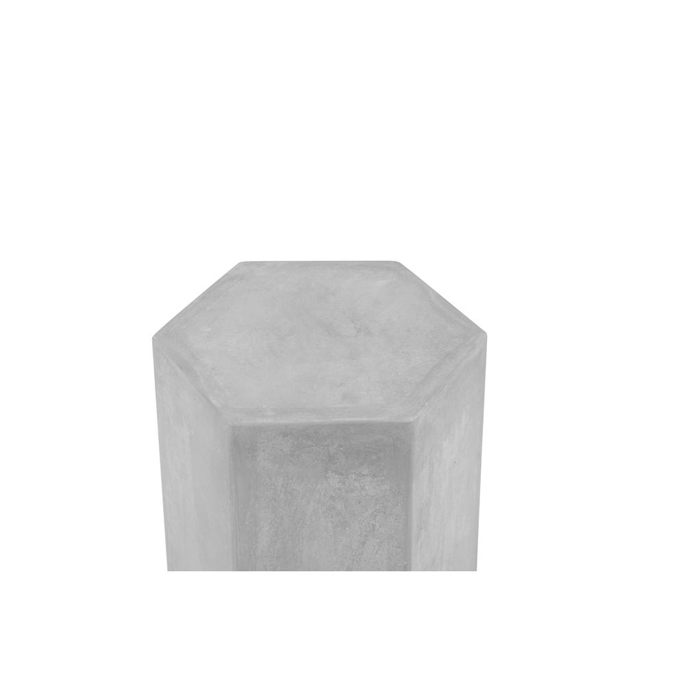 Tubbs Hexagon Pedestal Medium in Light Gray Concrete. Picture 3