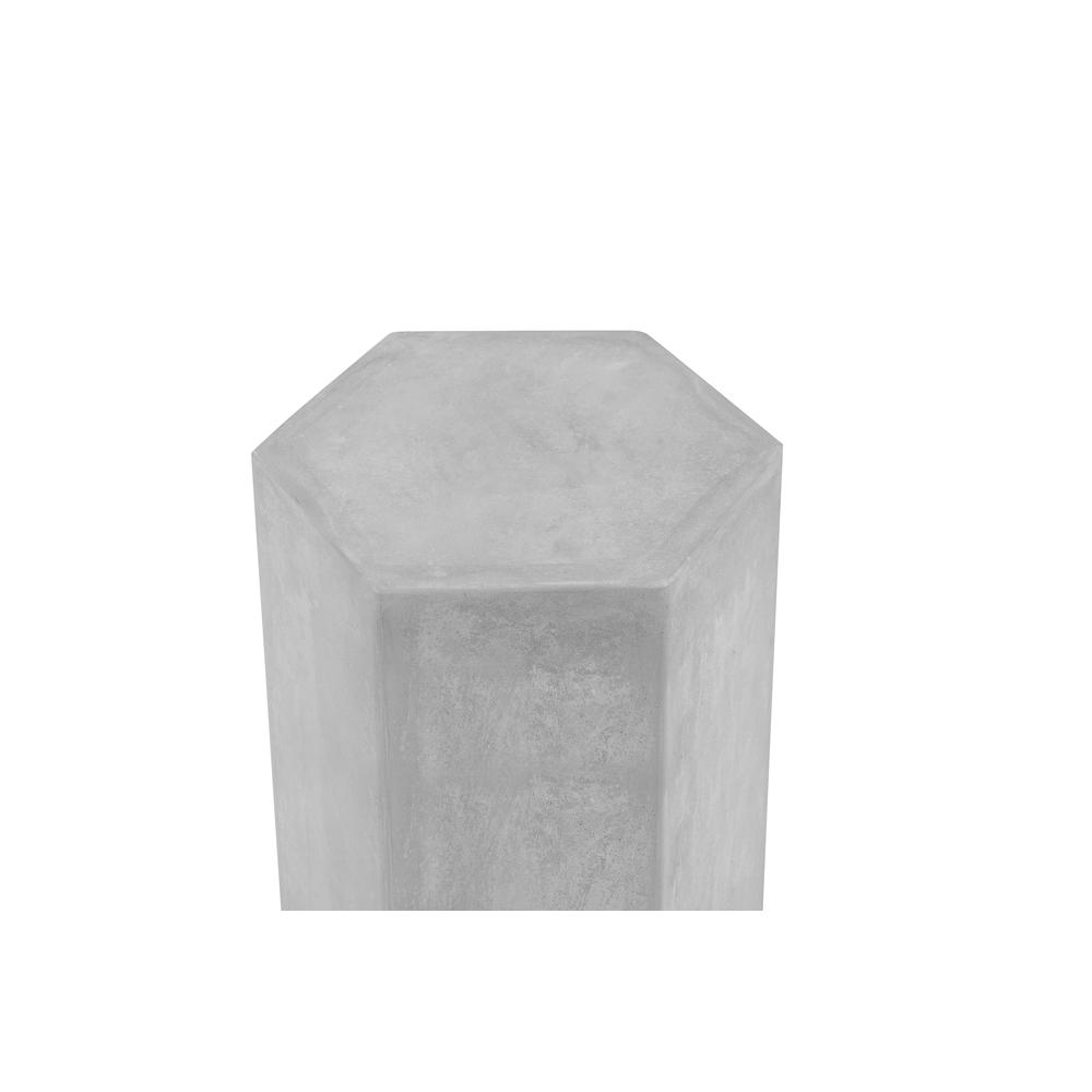 Tubbs Hexagon Pedestal Tall in Light Gray Concrete. Picture 3
