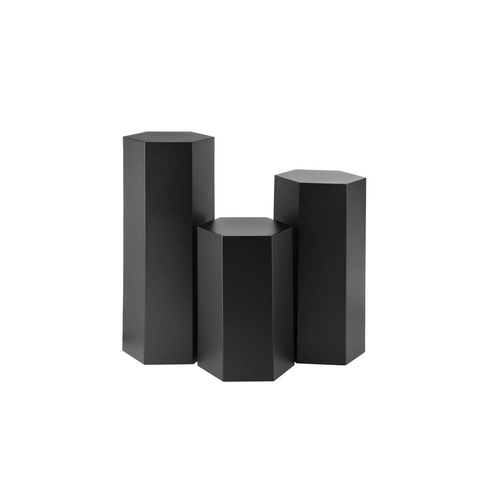 Testa Pedestal Set of 3 Black. Picture 1