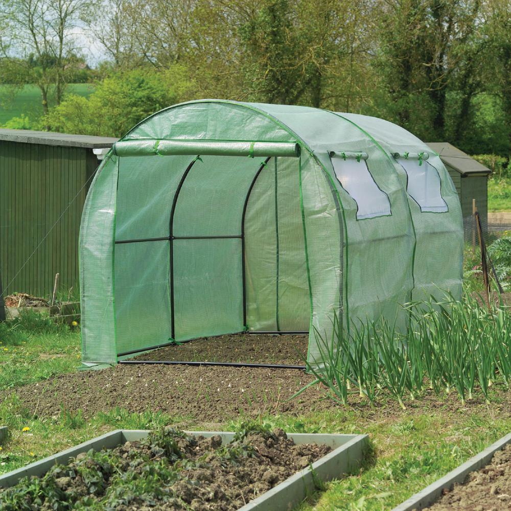 POLYTUNNEL WITH COVER& WINDOWS. Picture 1