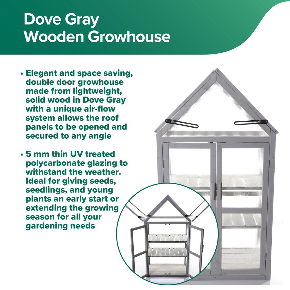 DOVE GRAY WOODEN GROWHOUSE. Picture 1