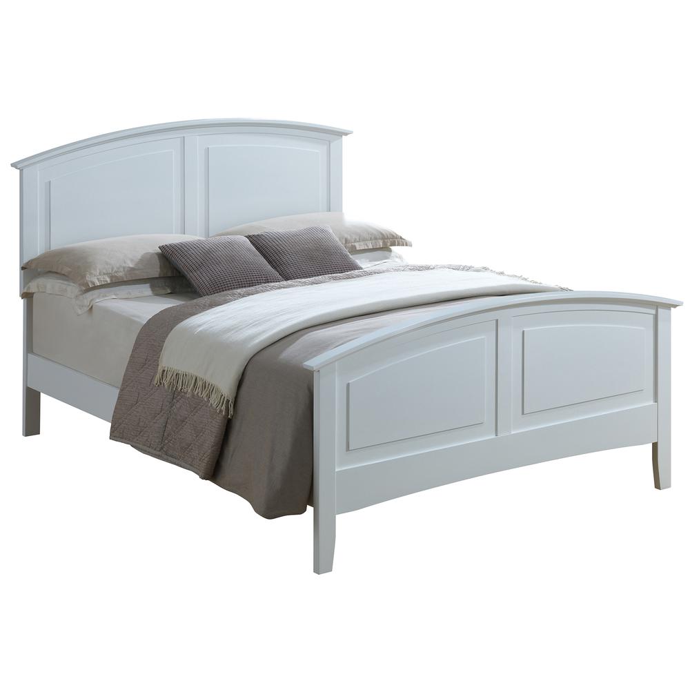 Hammond White King Panel Bed with Curved Top Rail. Picture 2