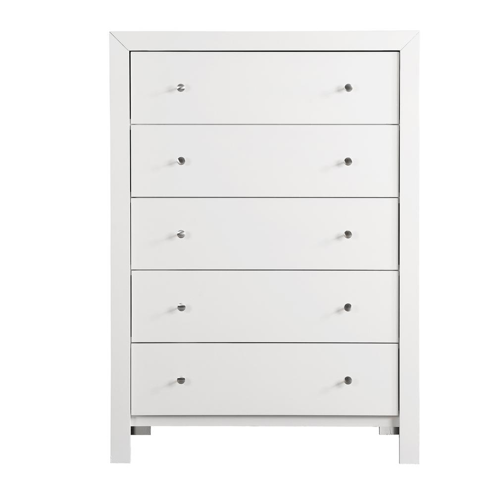 Burlington White 5 Drawer Chest of Drawers (34 in L. X 17 in W. X 48 in H.). Picture 2