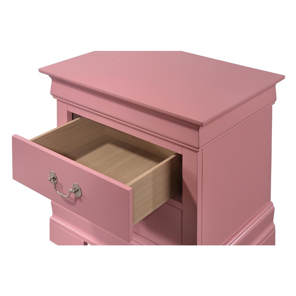 Louis Philippe 2-Drawer Pink Nightstand (24 in. H X 22 in. W X 16 in. D). Picture 3