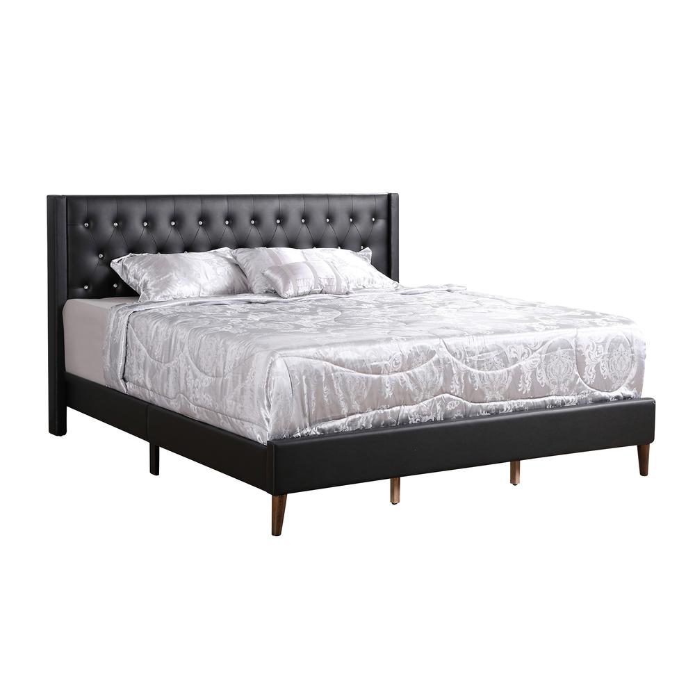 Bergen Black King Tufted Panel Bed. Picture 6