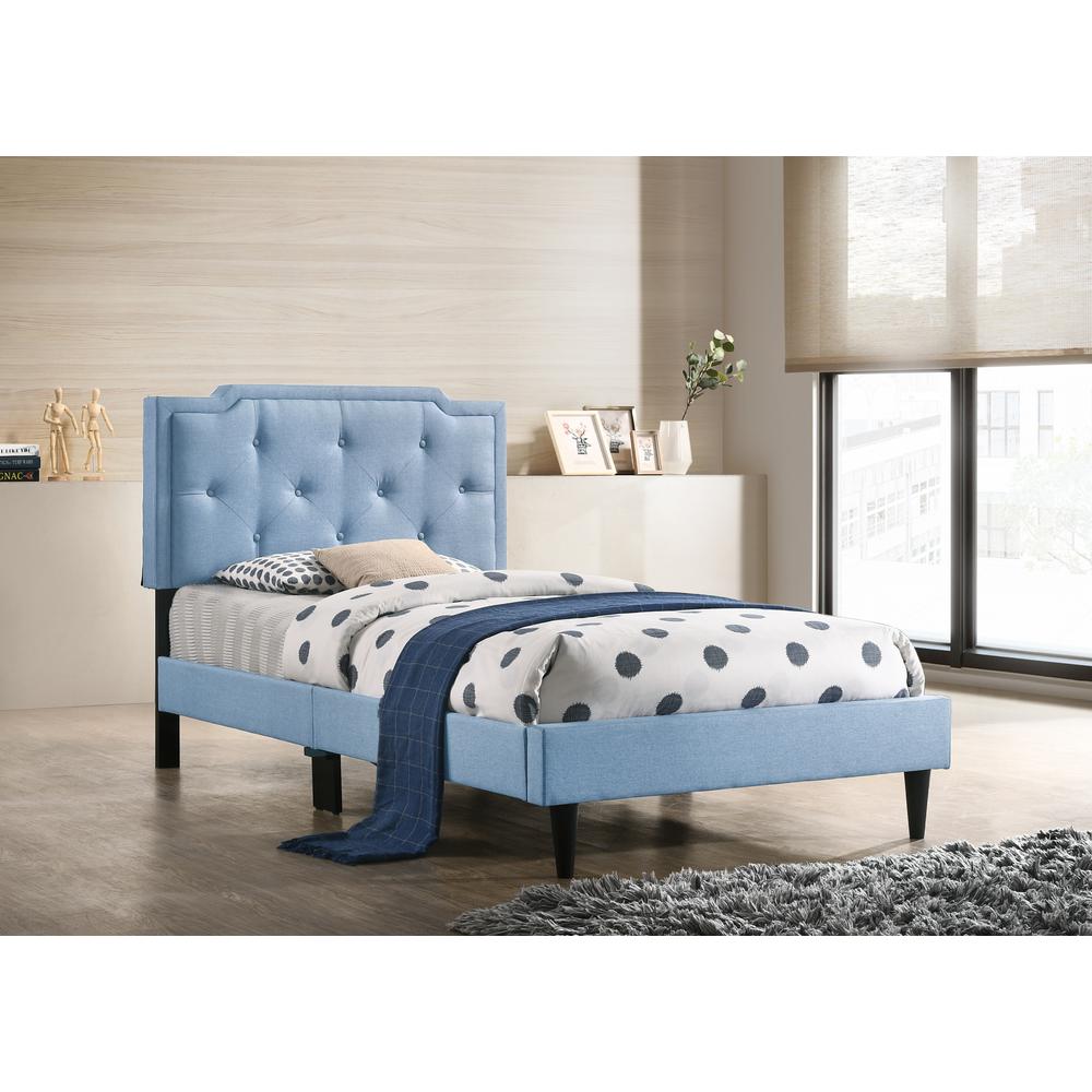 Deb Blue Adjustable Twin Panel Bed. Picture 3