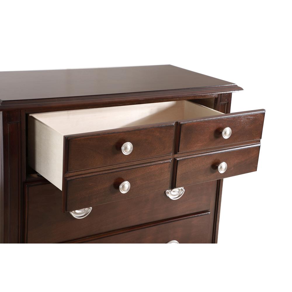 Summit Cappuccino 5-Drawer Chest of Drawers (37 in. L X 18 in. W X 53 in. H). Picture 3