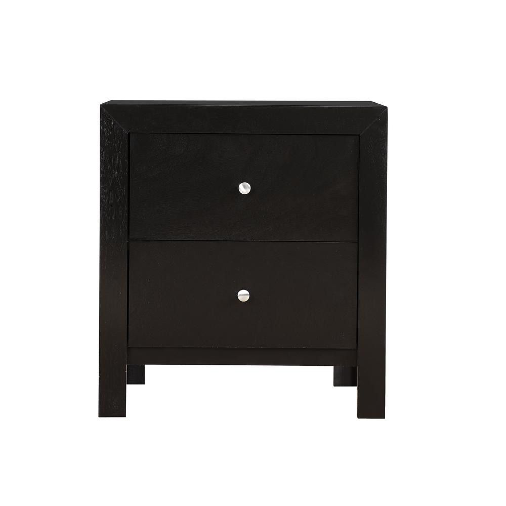 Burlington 2-Drawer Black Nightstand (25 in. H x 17 in. W x 22 in. D). Picture 1