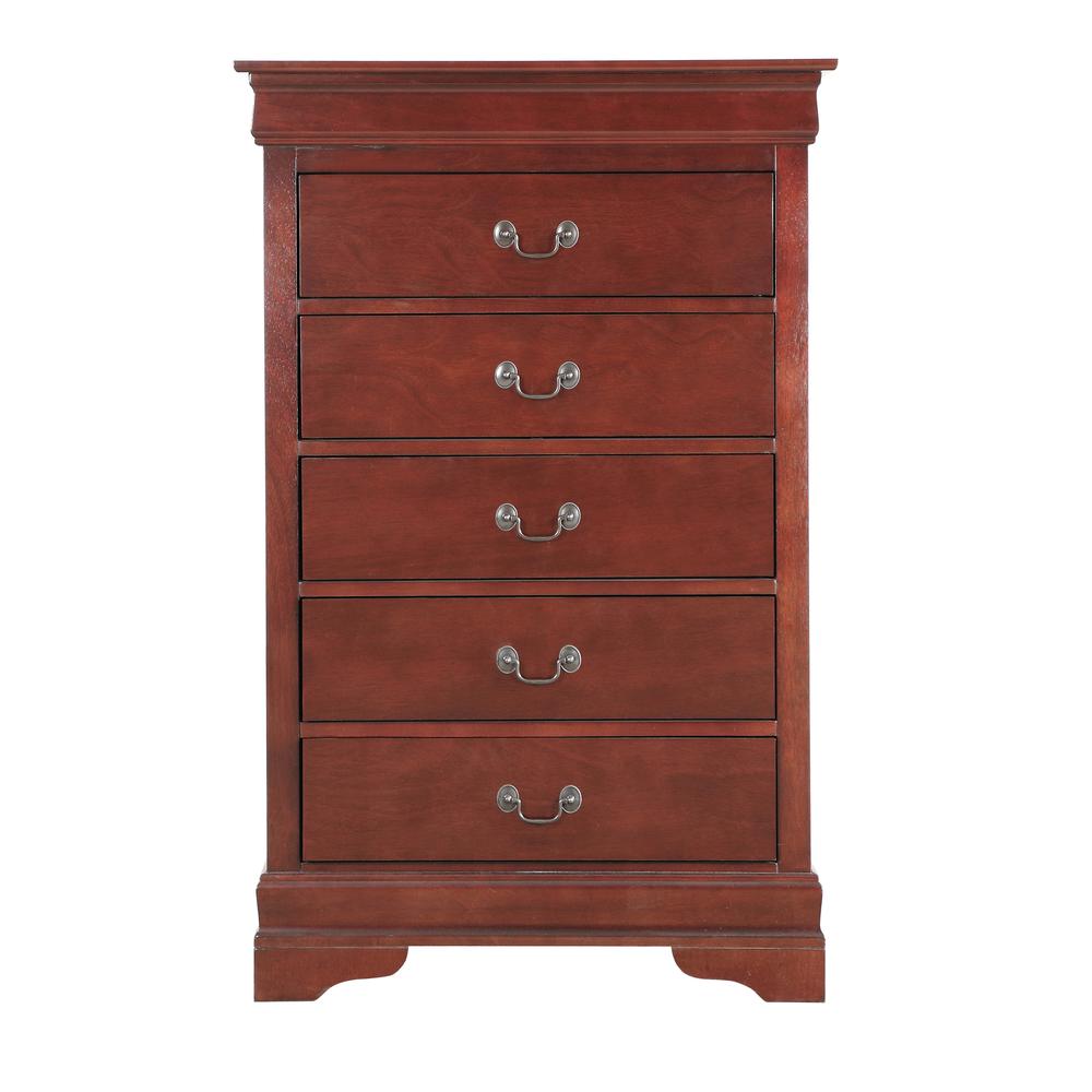 Louis Phillipe II Cherry 5 Drawer Chest of Drawers (31 in L. X 16 in W. X 48 in H.). Picture 2