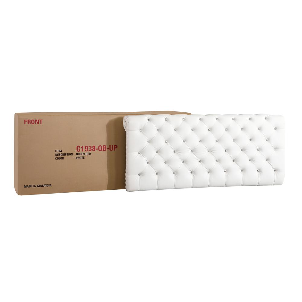 Maxx White Tufted Upholstered Full Panel Bed. Picture 5