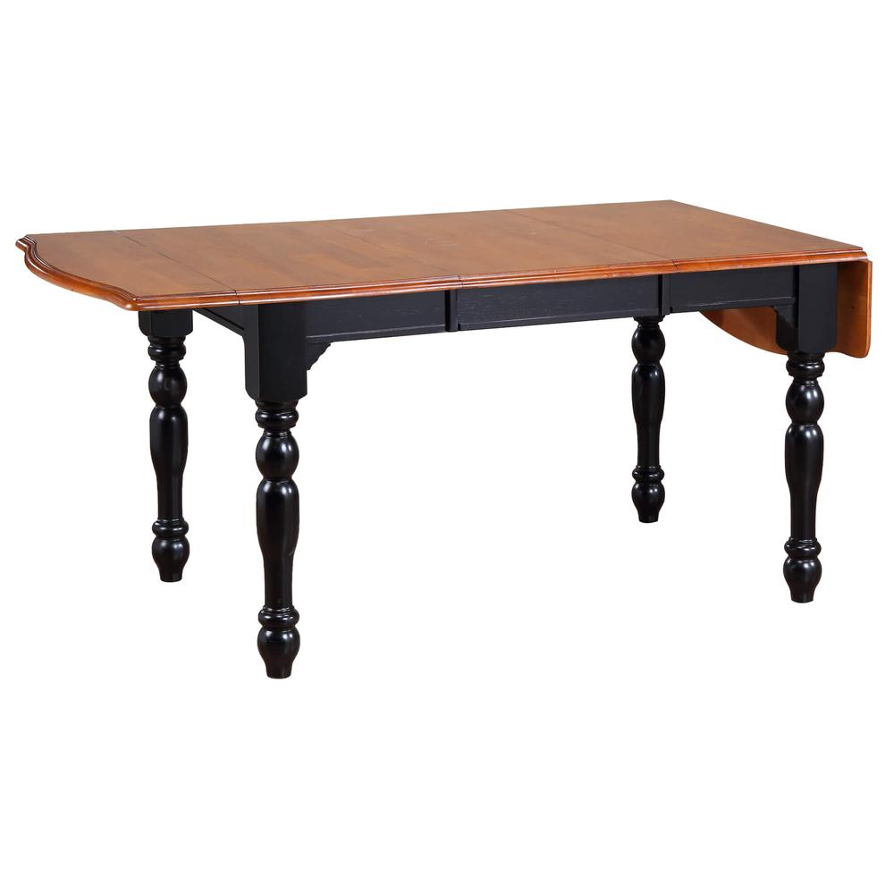 Oak Selections 36 in. Rectangle Distressed Antique Black with Cherry Wood Dining Table (Seats 8). Picture 2
