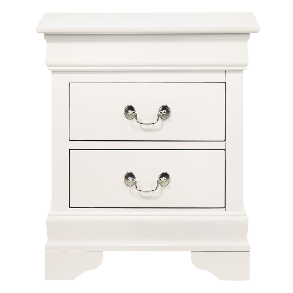 Louis Philippe 2-Drawer White Nightstand (24 in. H X 21 in. W X 16 in. D). Picture 1