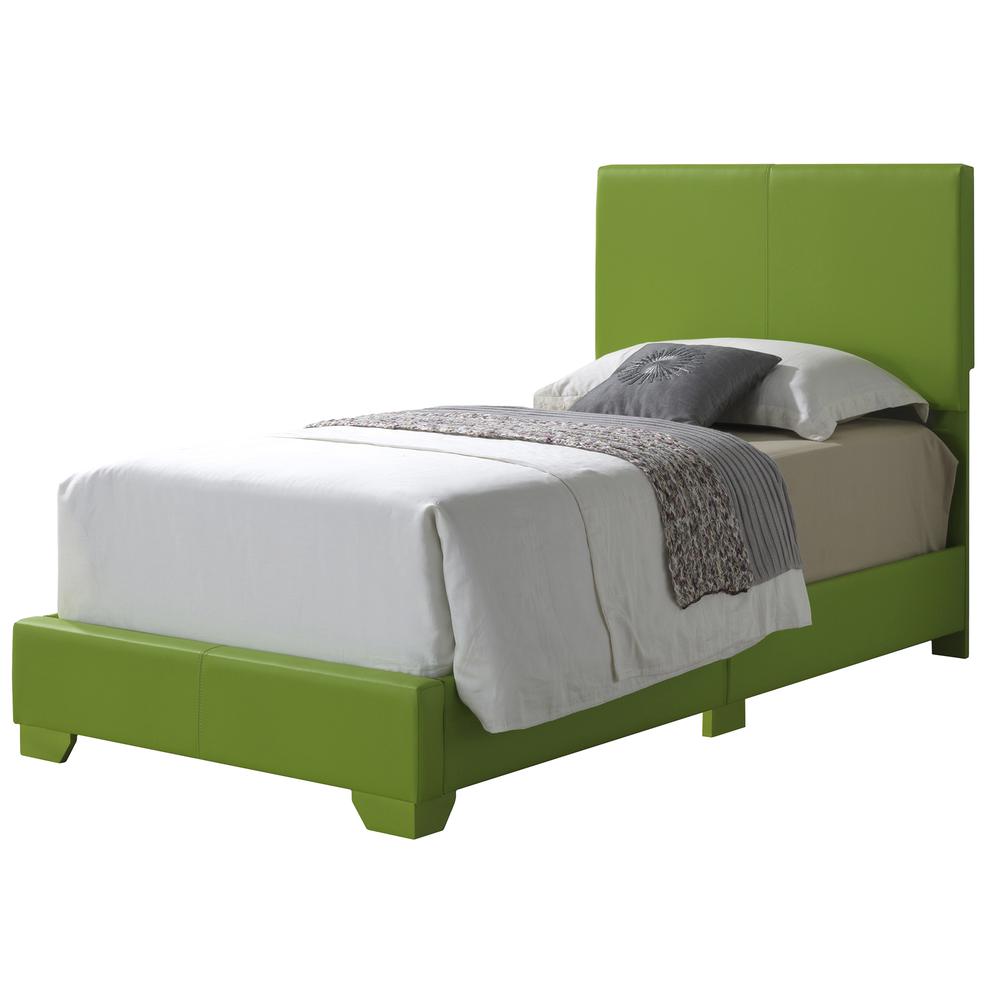 Aaron Apple Green Upholstered Twin Panel Bed. Picture 2