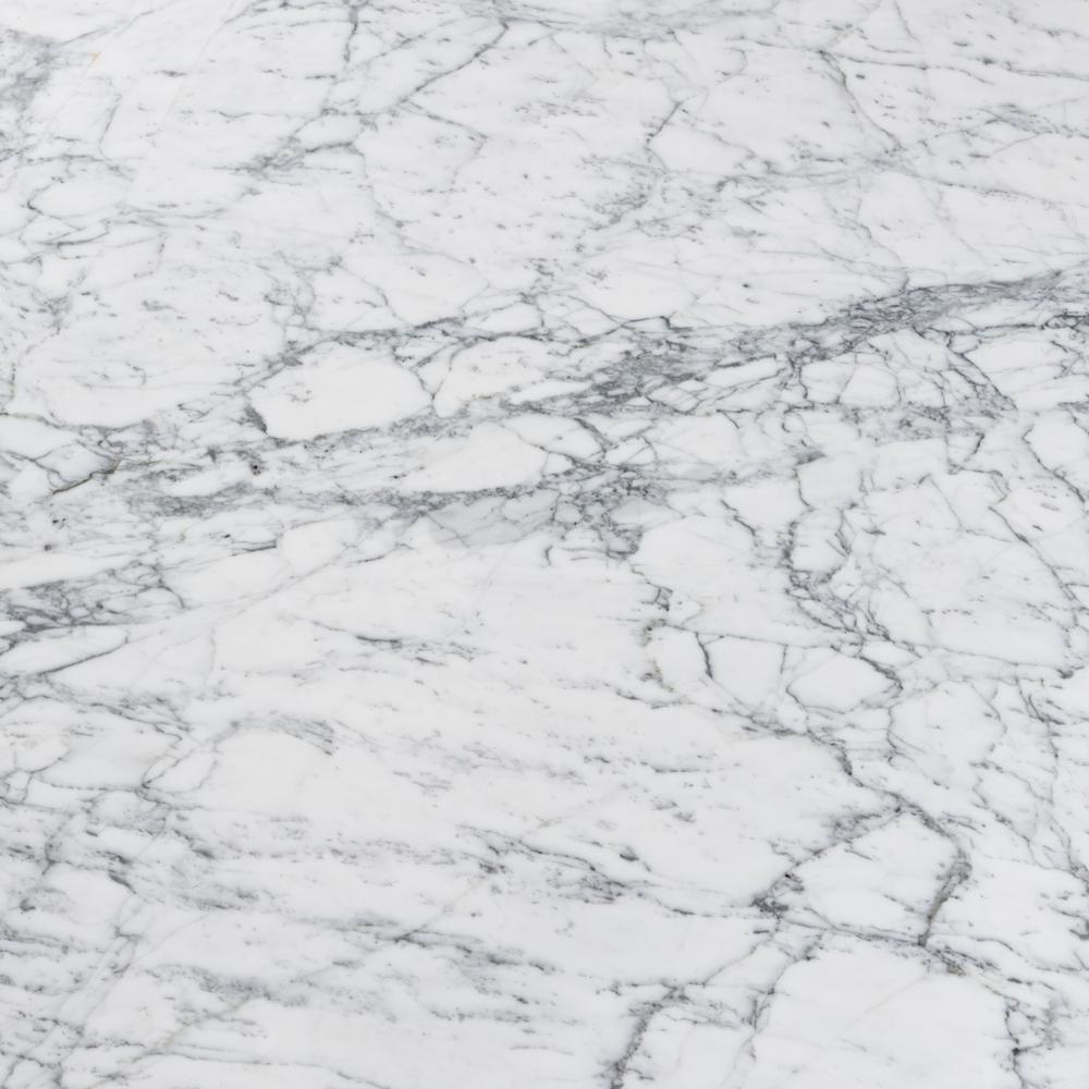 Gavia 19.5" Square Italian Carrara White Marble Side Table with Oak Legs. Picture 7