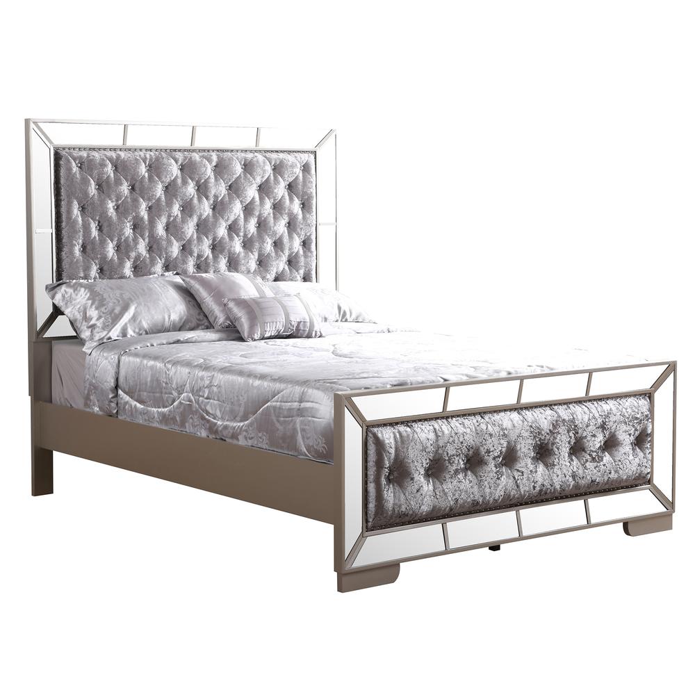 Hollywood Hills Silver Champagne Queen Panel Beds. Picture 2