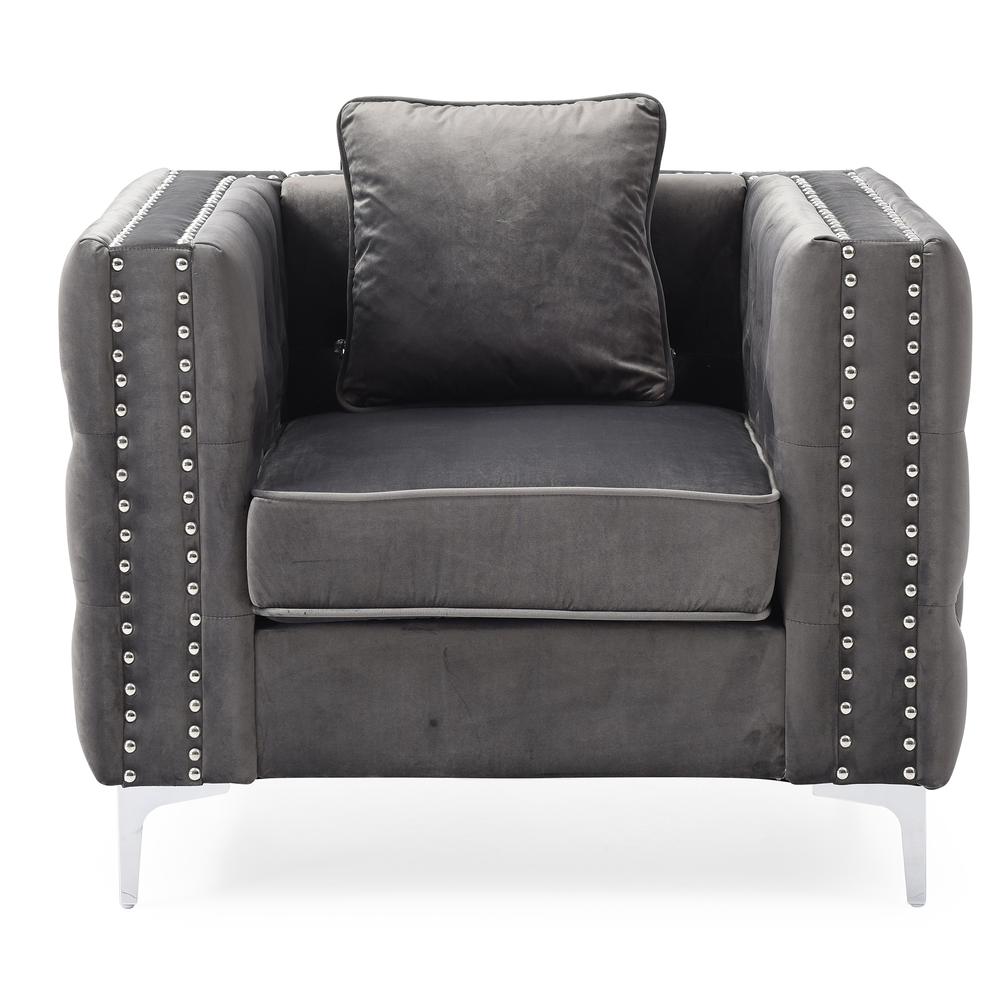 Paige Gray Accent Chair. Picture 1