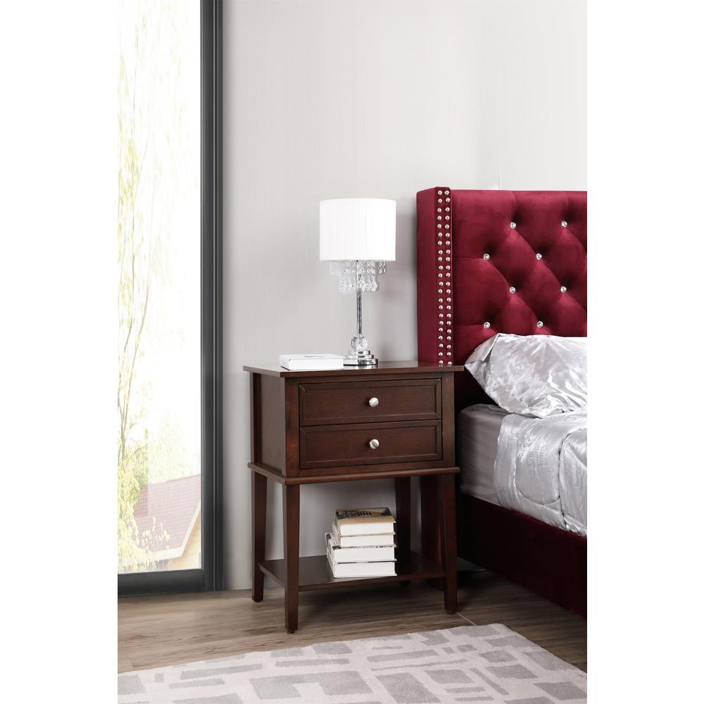 Newton 2-Drawer Cappuccino Nightstand (28 in. H x 16 in. W x 22 in. D). Picture 6