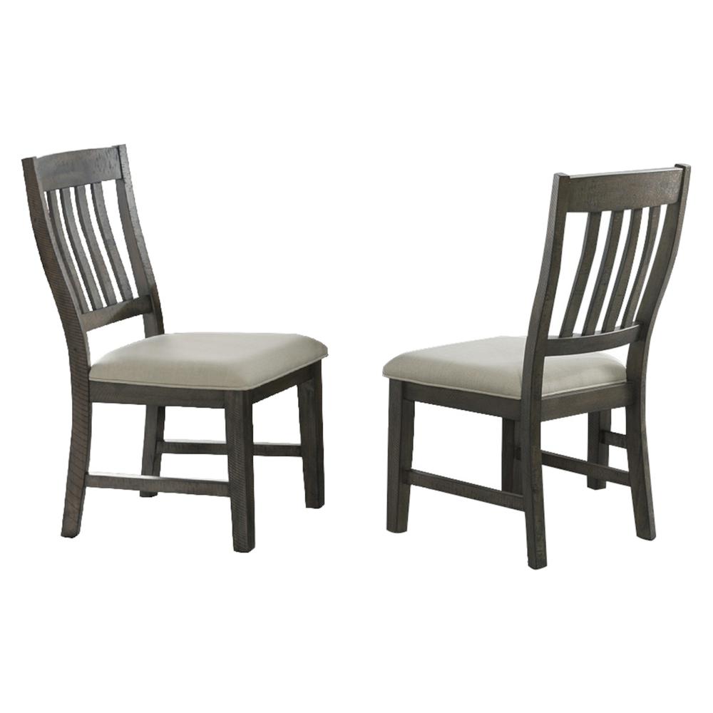 Trestle Danish Gray Upholstered Side Chair (Set of 2). Picture 1