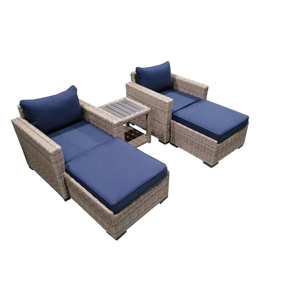 5-Piece Outdoor Patio Furniture Set Wicker Rattan Sectional Sofa & Couch with Coffee Table, CS-W34. Picture 1