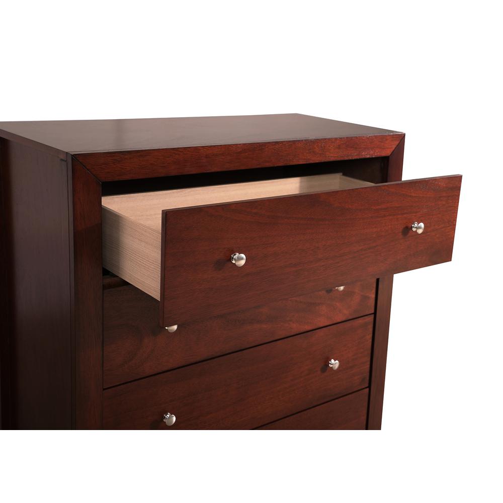 Burlington Cherry 5 Drawer Chest of Drawers (34 in L. X 17 in W. X 48 in H.). Picture 3