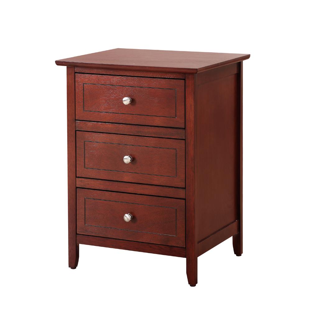 Daniel 3-Drawer Cherry Nightstand (25 in. H x 15 in. W x 19 in. D). Picture 2