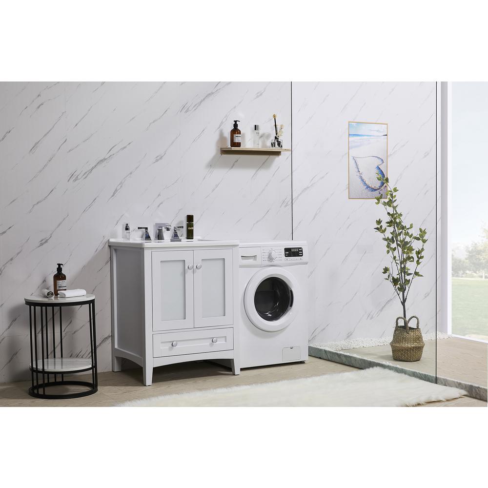 Stufurhome Carter 27 in. x 34 in. White Engineered Wood Laundry Sink. Picture 11