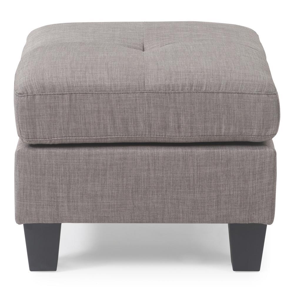 Newbury Gray Twill Upholstered Ottoman. Picture 1