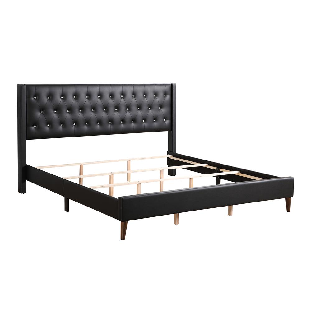 Bergen Black Full Tufted Panel Bed. Picture 3