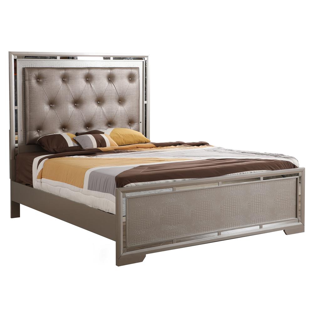 Alana Silver Champagne Queen Panel Beds. Picture 2