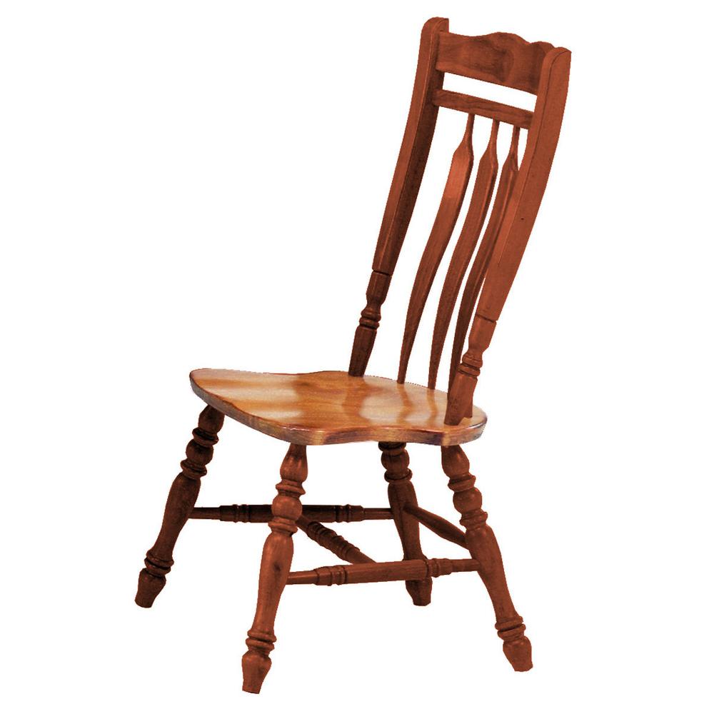 Oak Selections Nutmeg Brown with Light Oak Side Chair (Set of 2), BH-C10-NLO-2. Picture 4