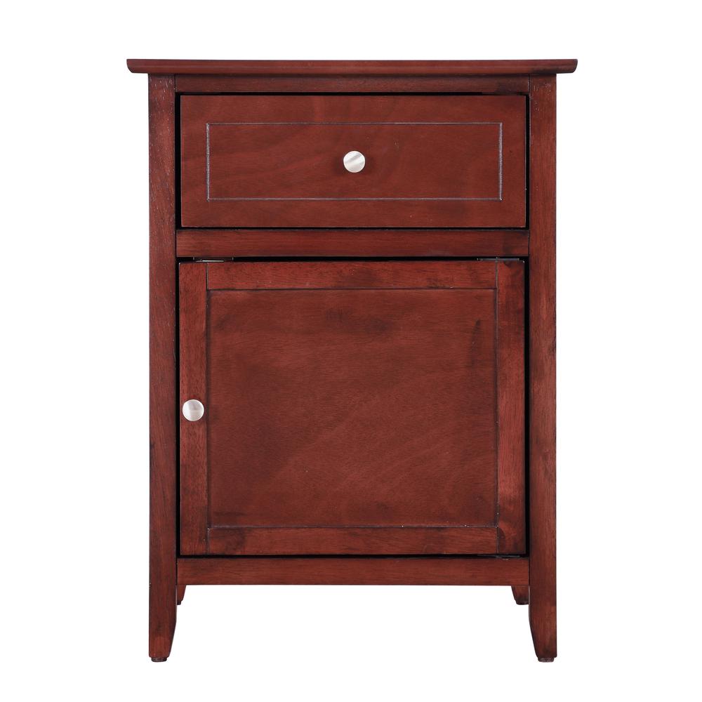 Lzzy 1-Drawer Cherry Nightstand (25 in. H x 15 in. W x 19 in. D). Picture 1