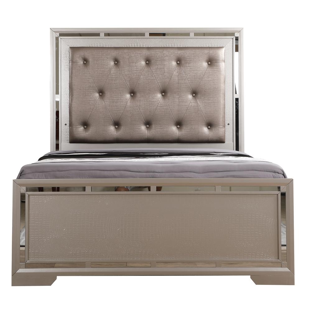 Alana Silver Champagne King Panel Beds. Picture 1