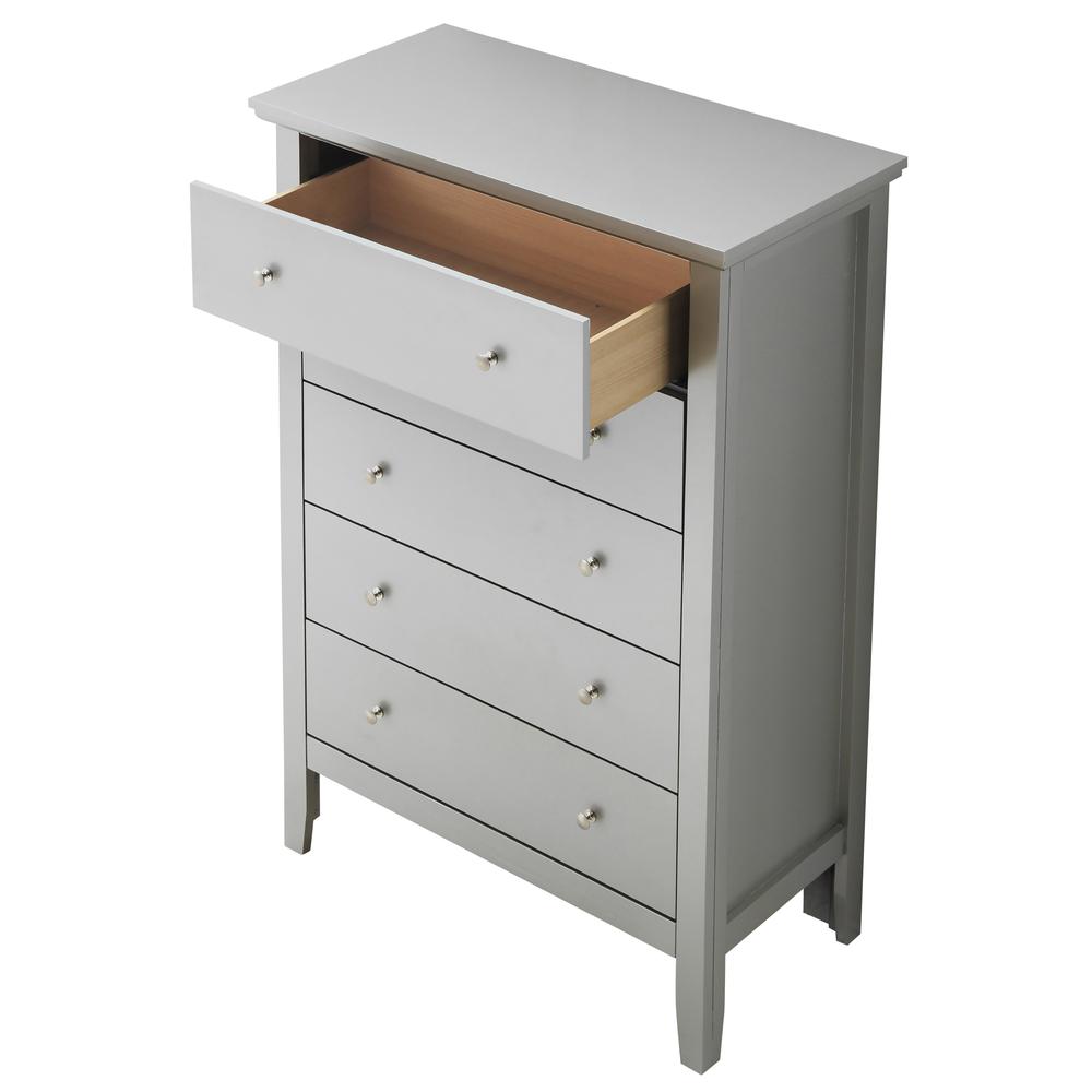 Primo Silver Champagne 5 Drawer Chest of Drawers (32 in L. X 16 in W. X 48 in H.). Picture 3