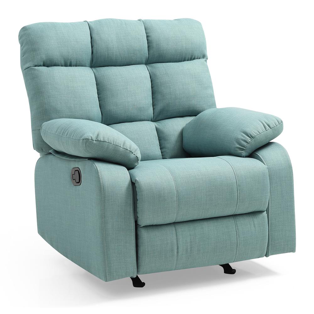 Cindy Teal Fabric Upholstery Reclining Chair. Picture 3