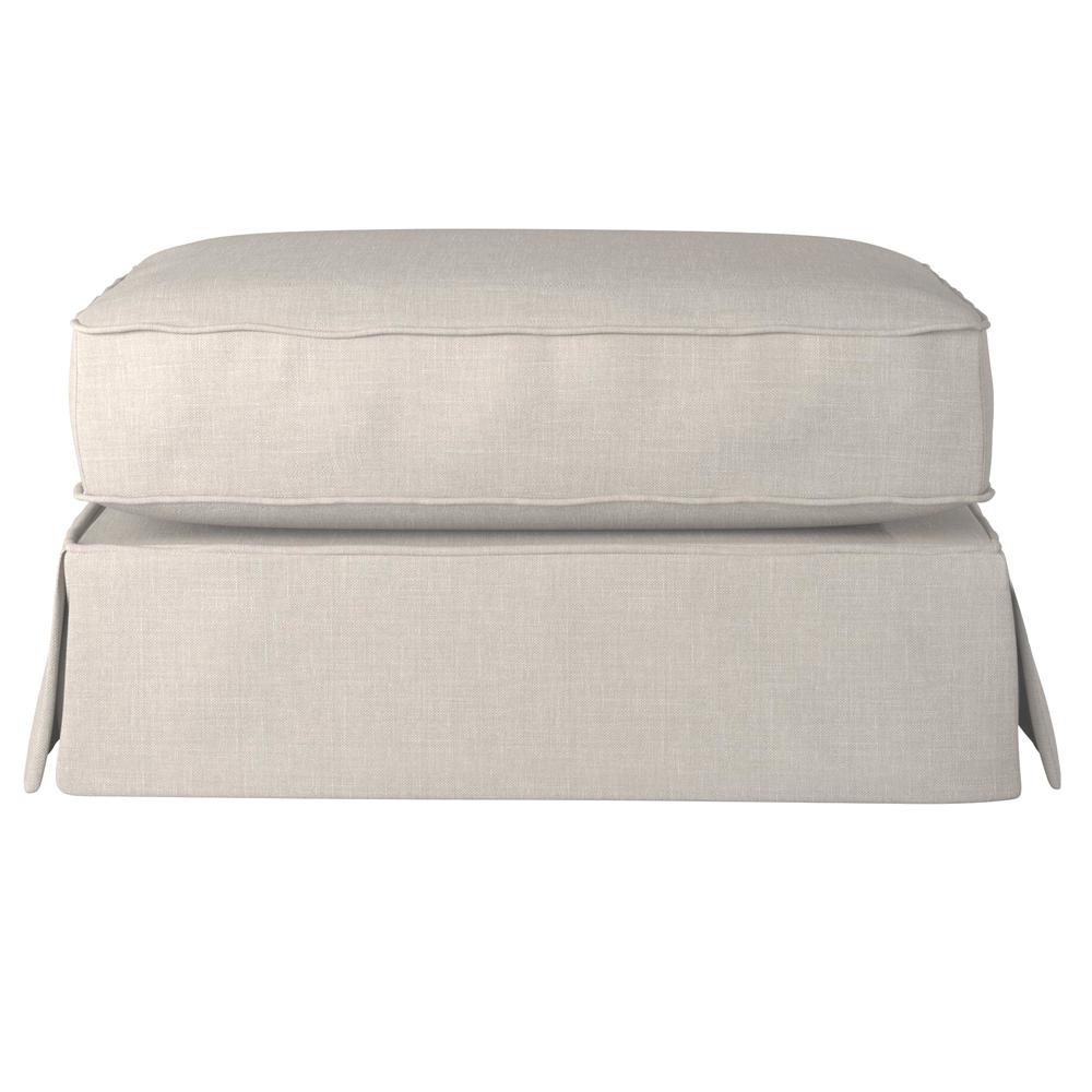 Horizon Light Gray Upholstered Pillow Top Ottoman. Picture 1