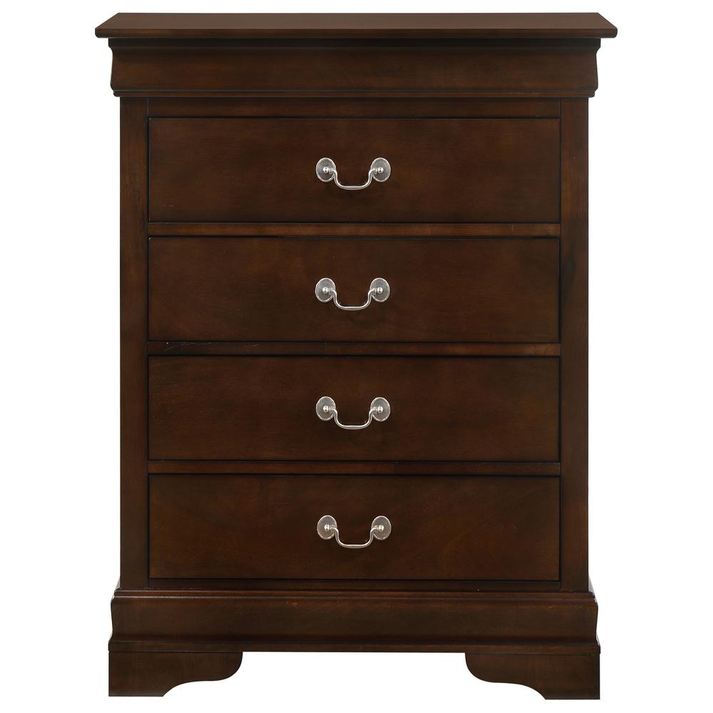 Louis Phillipe Cappuccino 4 Drawer Chest of Drawers (31 in L. X 16 in W. X 41 in H.). Picture 2