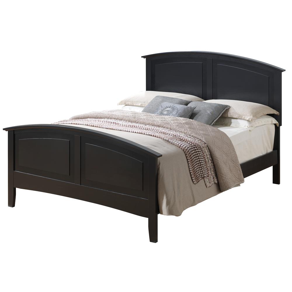 Hammond Black Full Panel Bed with Curved Top Rail. Picture 1