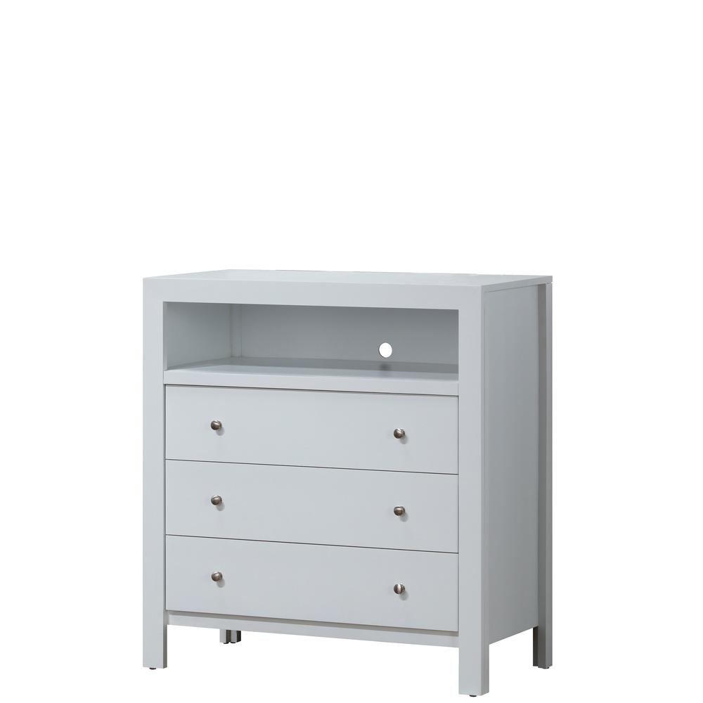 Burlington White 3 Drawer Chest of Drawers (34 in L. X 17 in W. X 36 in H.). Picture 1